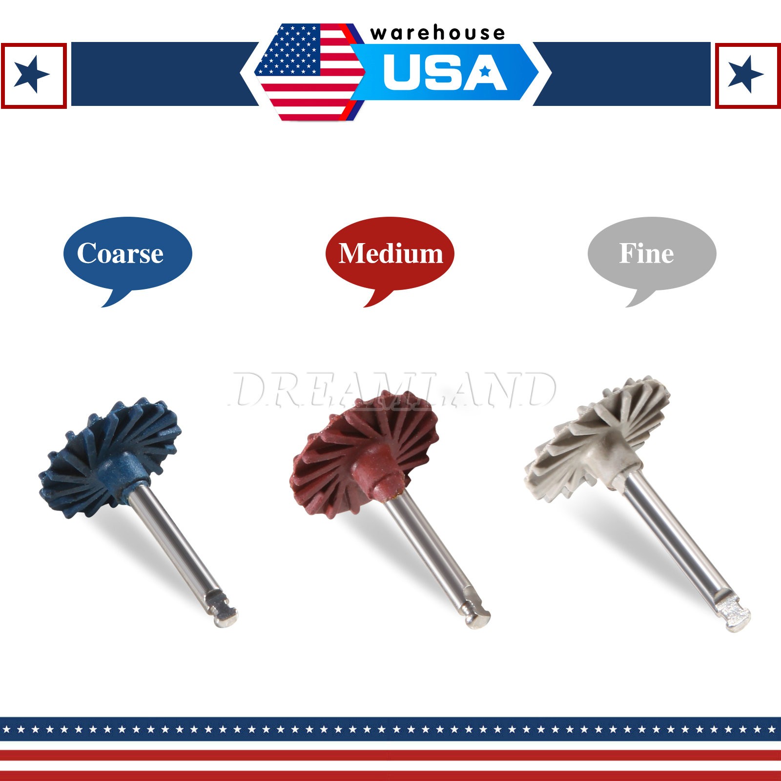 Dental Composite Polishing Diamond System RA 14mm Wheels Coarse Medium Fine st