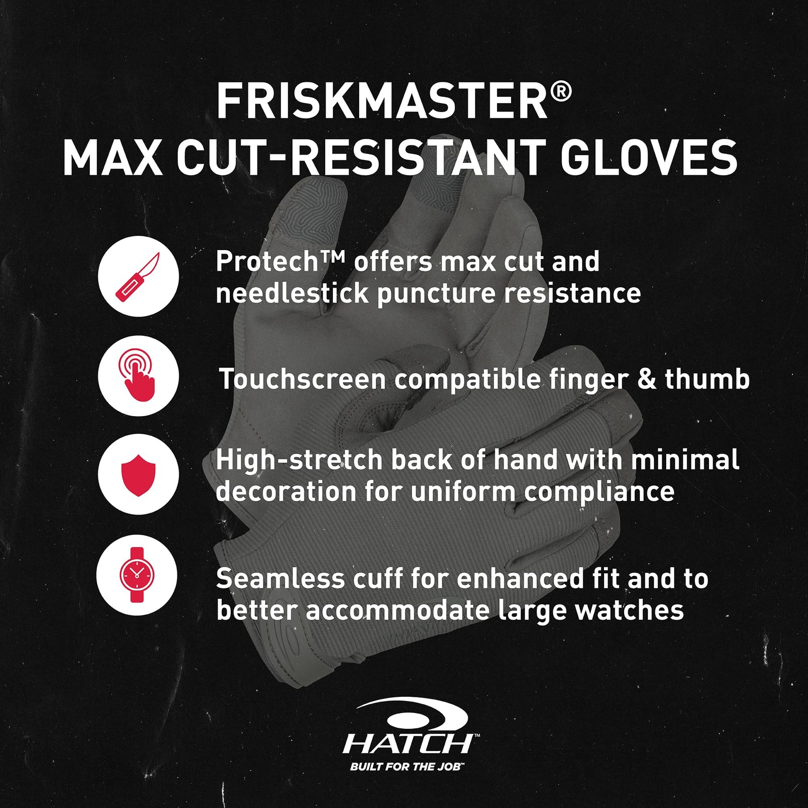 Hatch Fmn501 Cut/Needle Puncture Resistant Glove Protech Liner Gray Large