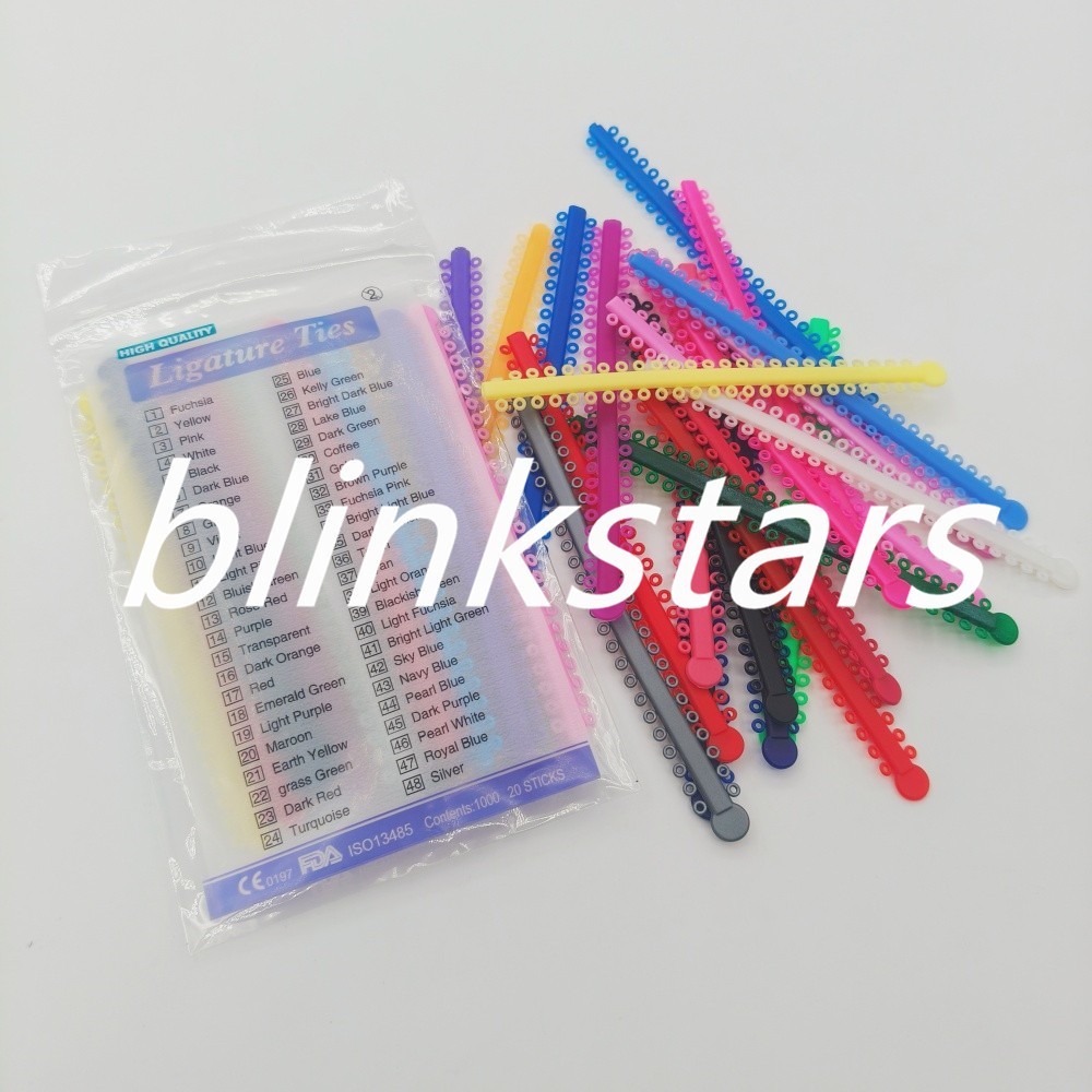 Dental Rubber Orthodontic Brackets Ligature Ties Elastic Rubber Bands 1000 Pcs
