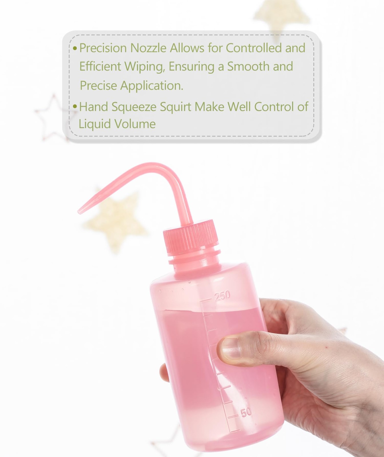 Melphoe Tattoo Wash Bottle Squeeze, 2Pcs 250ml Water Squirt 8.5 Ounces, Pink