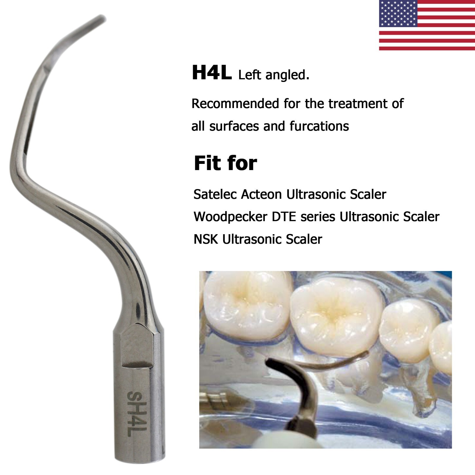 Dental Ultrasonic Piezo Scaler ACTEON Newtron P5 LED Handpiece Satelec Tips H3