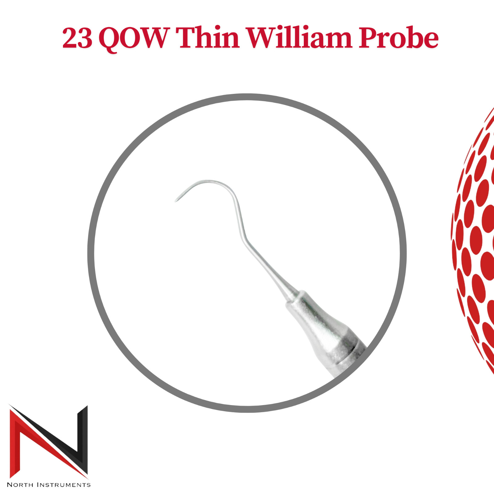 Thin William 23/QOW Screening Probe Color Coded Periodontal Dental Instruments