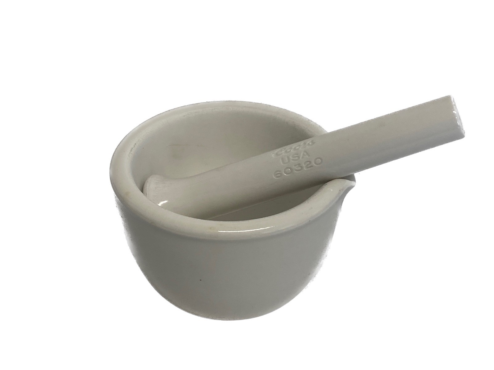 COORS COORSTEK 400mL Glazed Porcelain Mortar & Pestle 133mm OD x 92mm H 60322