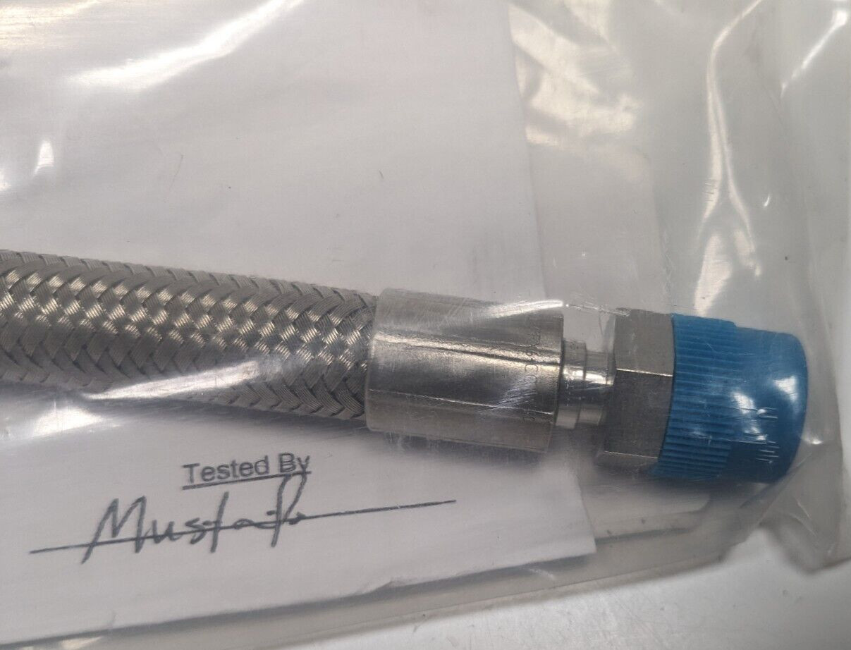 NEW SWAGELOK 22″ Long – 3/8″ MNPT PTFE Stainless Braided Hose SS-XT6PM6PM6-22 !!