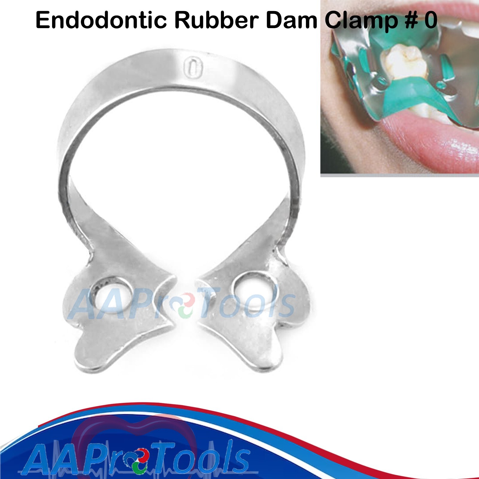 AA Pro: 3 PC Endodontic Rubber Dam Clamp #0 Surgical Dental Instruments
