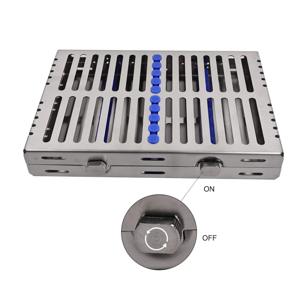 Dental Autoclavable Sterilization Cassette Rack Box Tray for 5/10/20 Instrument