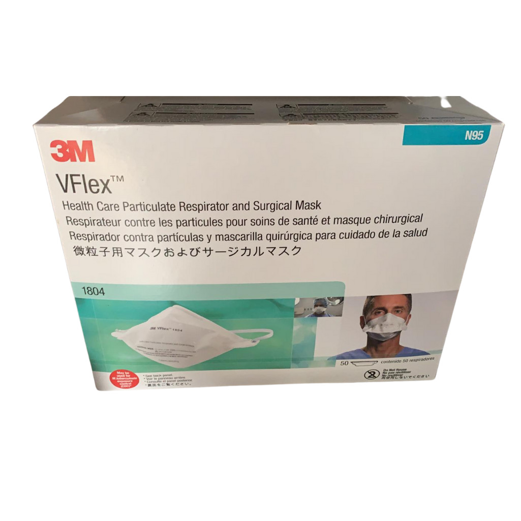 *50-Pieces* 3M VFlex Particulate Respirator NIOSH N95 Surgical Face Mask 1804
