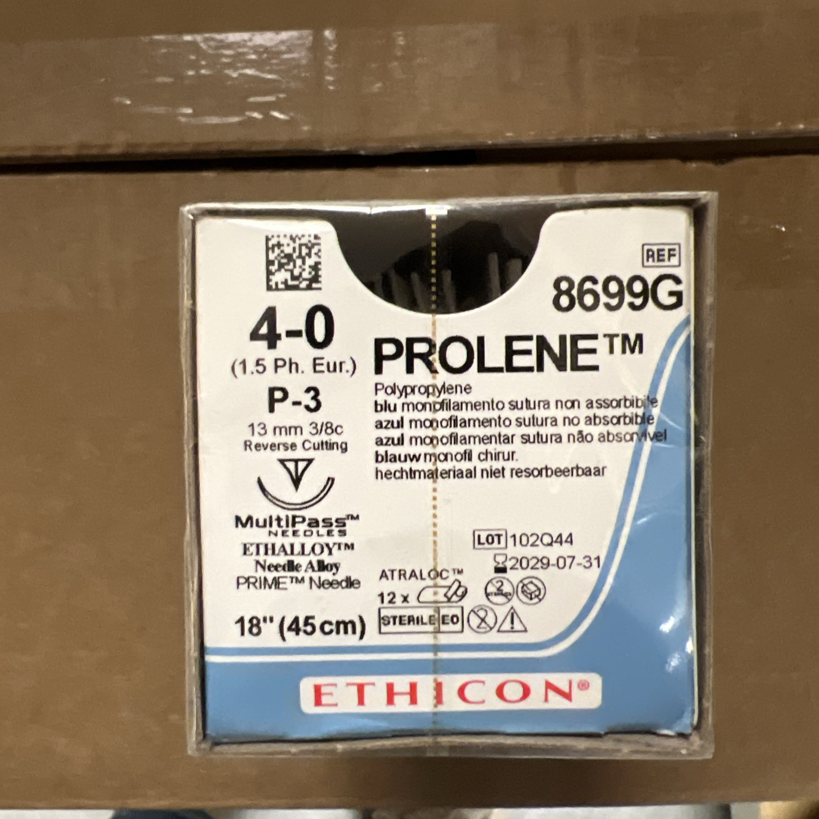 8699G PROLENE Polypropylene Monofilament Non-Absorbable Device, Box/12