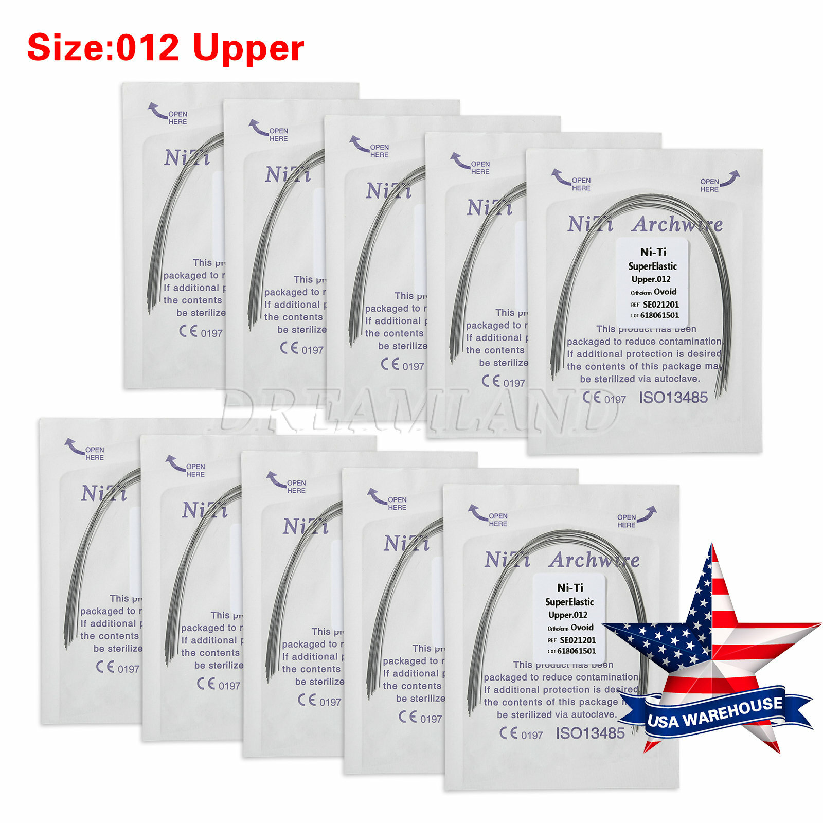 Dental Super Elastic Niti Round Arch Wires Arch Wire for Bracket Braces USA