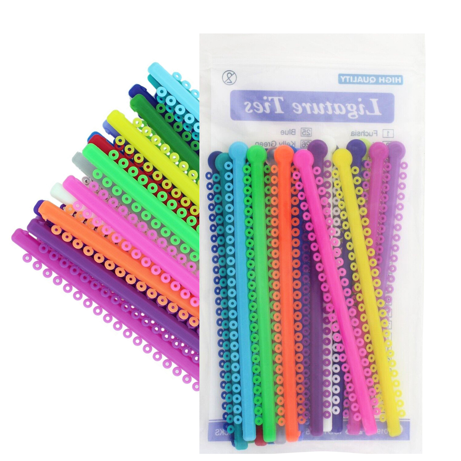 1000 Pcs/Bag Dental O-ring Orthodontic Ligature Ties Braces Bands Multi-Color