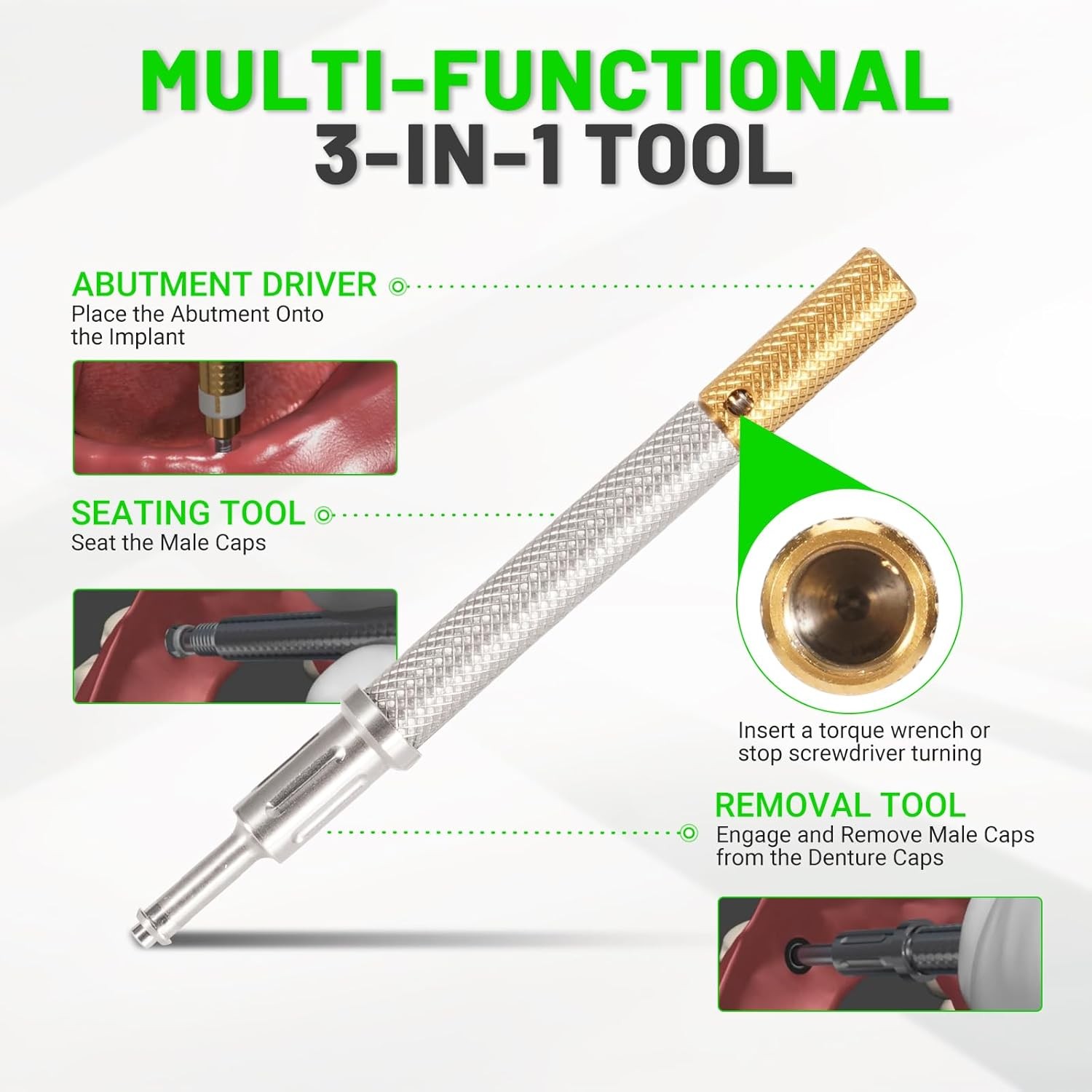 US Zest Locator Abutment Attachment Overdenture Caps Fits Hiossen Nobel Zimmer