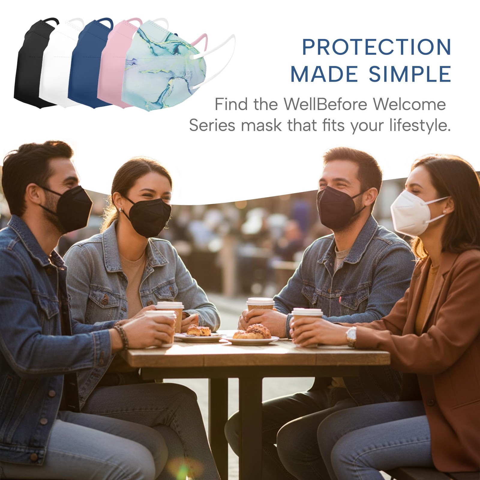 Welcome Series KN95 Face Mask, Black, Medium, Pack of 50