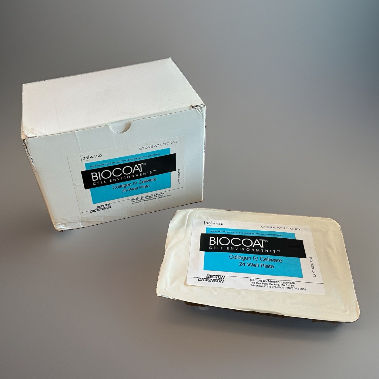 Corning BioCoat Collagen IV Cellware 24-Well Clear Bottom Plate w/ Lid, 5/Case
