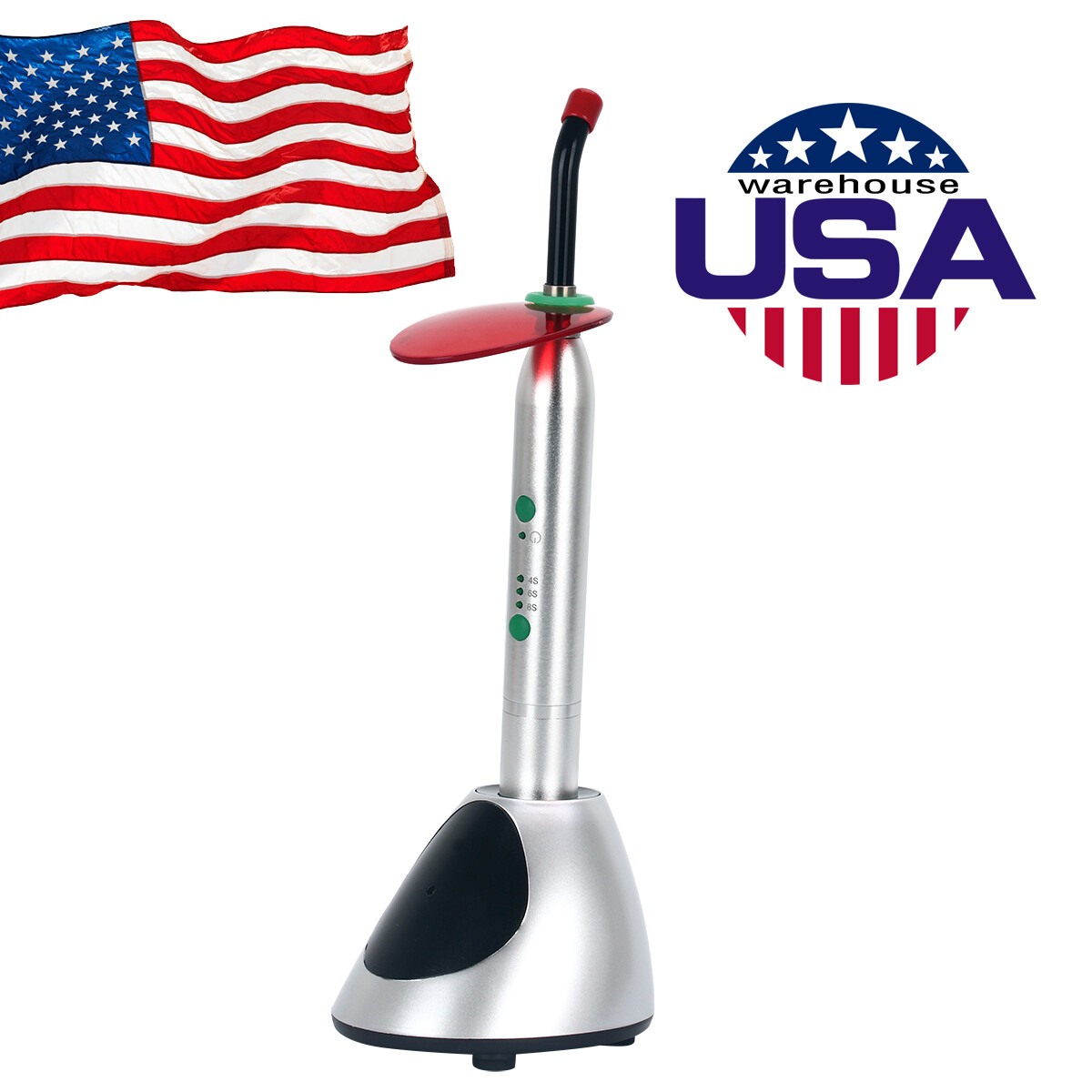 Dental Wireless Orthodontics LED Curing Light Resin Cure Lamp 8s/6s/4s 2000mw/c㎡