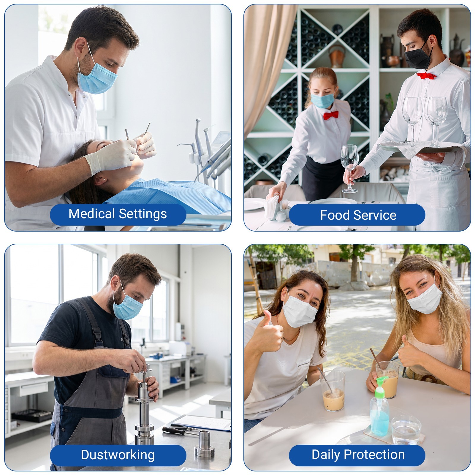 JMU Disposable Medical Face Masks 4-Ply ASTM Level 3 Ear-Loop Face Masks