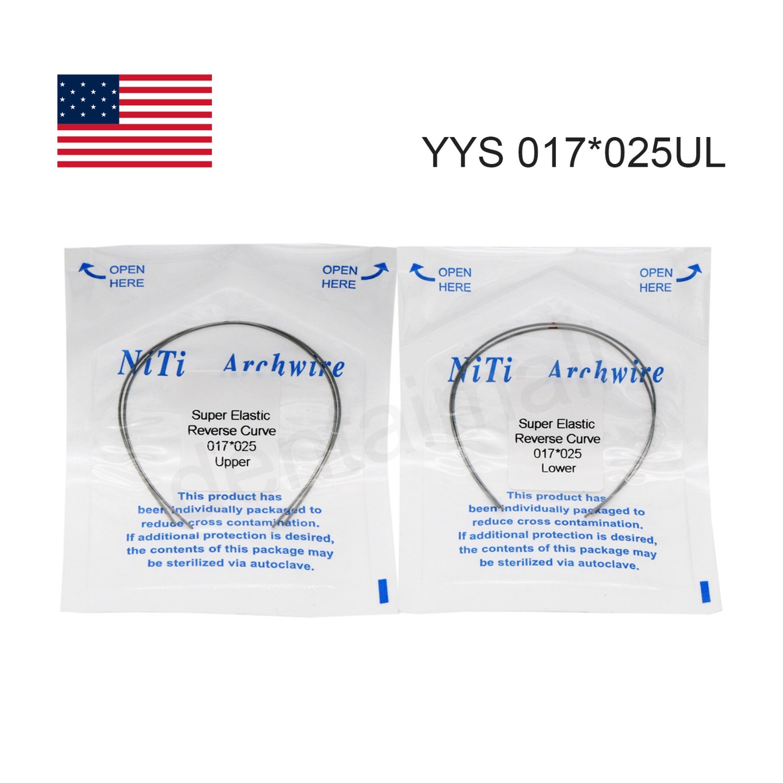 US Dental Orthodontic Reverse Curve Arch Wire Super Elastic NiTi Upper Lower