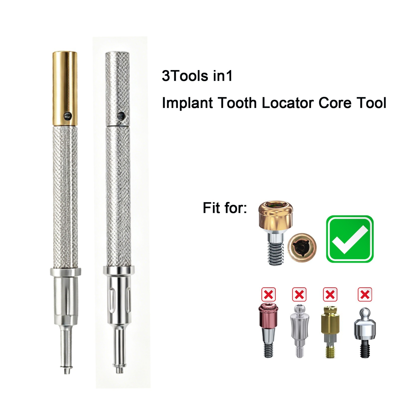 US Dental Overdenture Locator Retention Caps Kit Tool & Novaloc Inserts Kit Tool