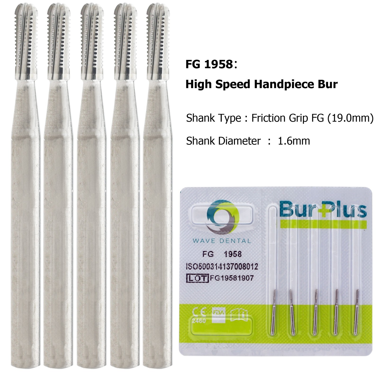 Wave Dental Carbide Bur FG330 Round 1/4 2 4 6 8 557 Friction Grip High Speed Bur