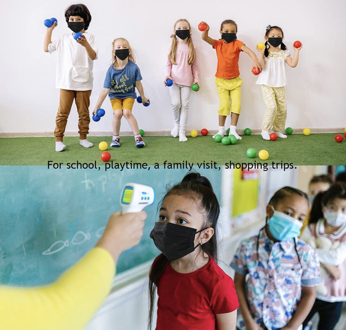 100/50/10 Pcs Black Face Mask Mouth Cover Protector Respirator Filter Kids Masks