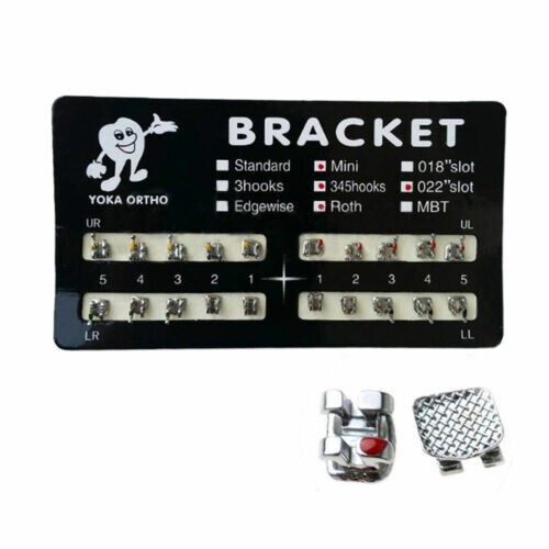 10 Packs Mini Dental Orthodontic Brackets Metal Braces Roth Slot.022 3-4-5 Hooks