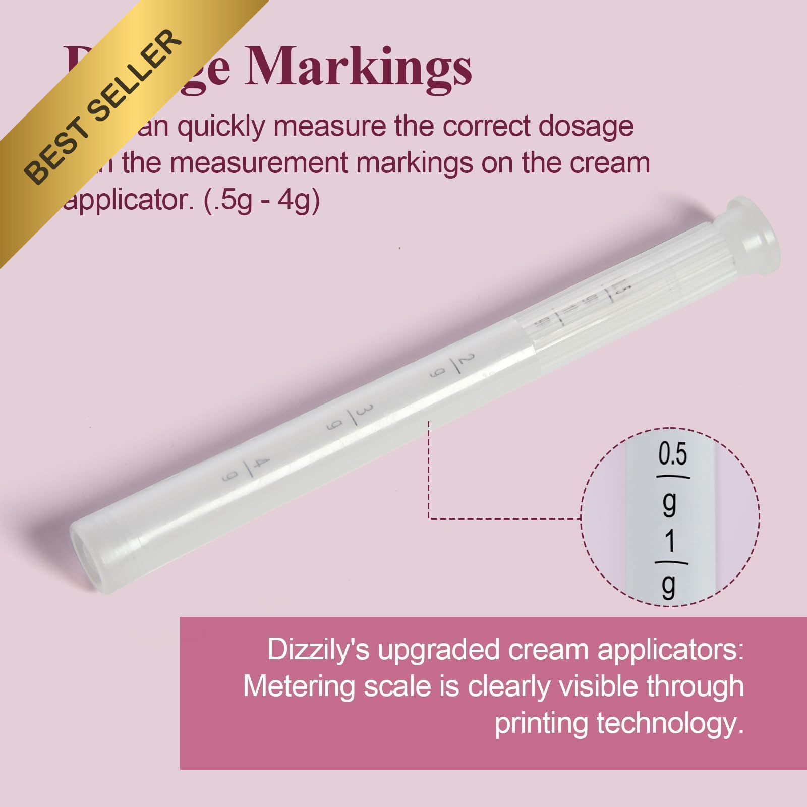 Dizzily 20 Pack Vaginal Cream Applicators Disposable OTC Gel Suppository Tool