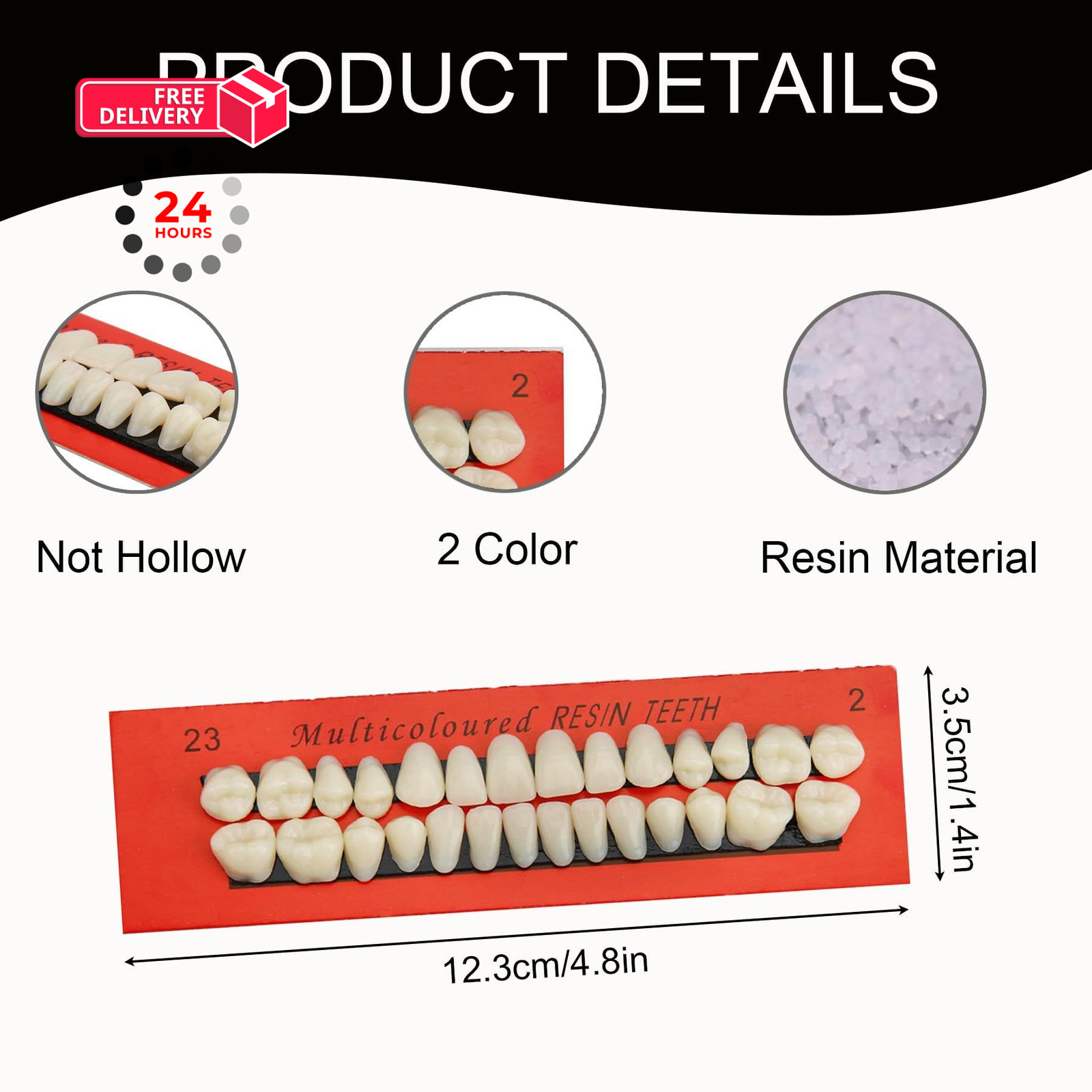 Dental Resin Fake Teeth Dentures Upper and Lower 168Pcs White