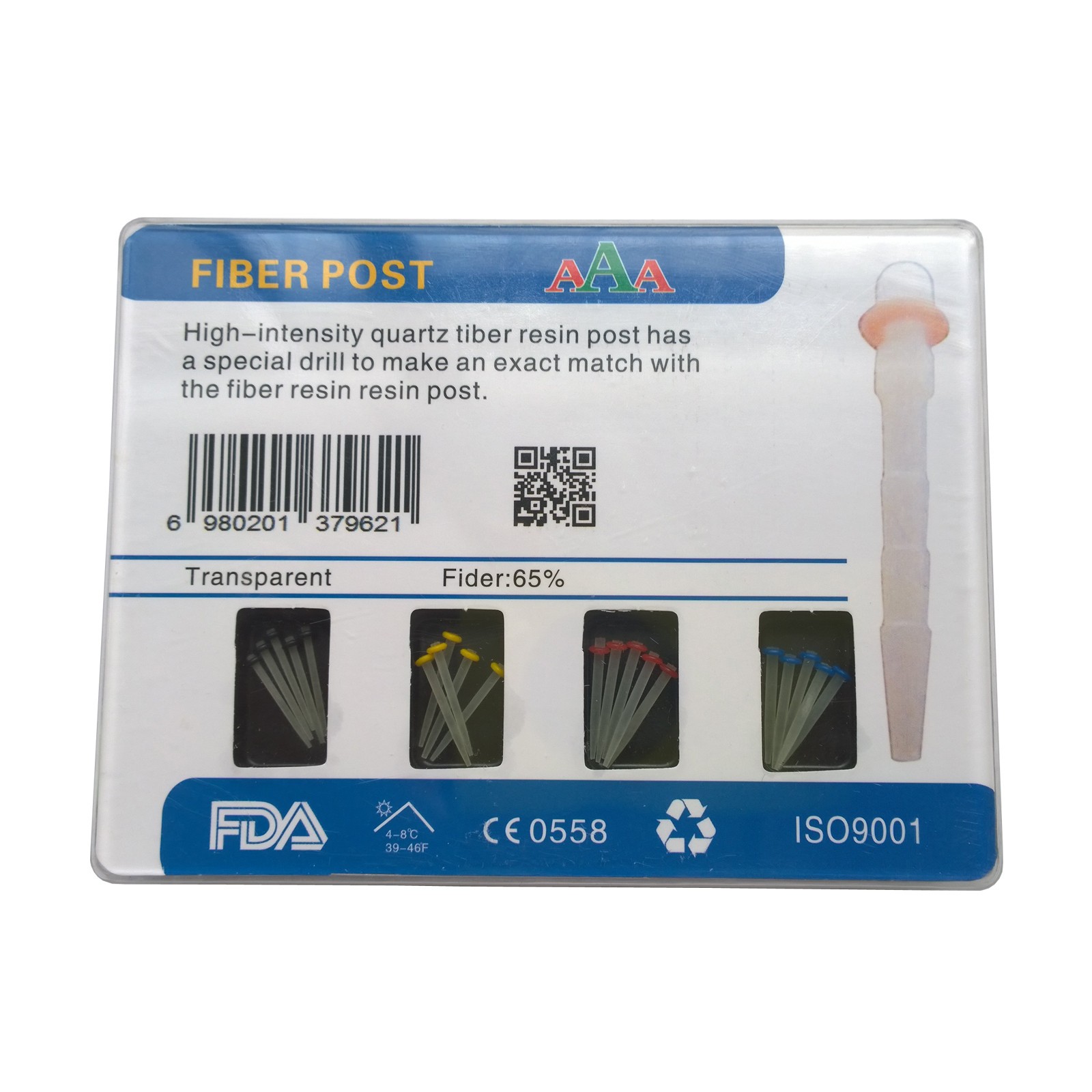 Dental Endodontic Posts Endo Fiber Post Kit 1.2mm 1.4mm 1.6mm 1.8mm +4* Drills