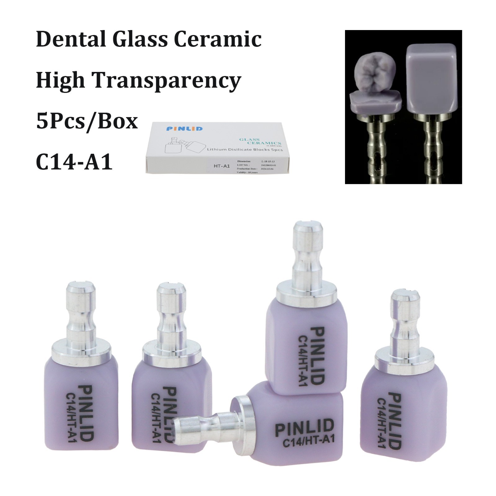 US C14 CEREC CAD/CAM Emax Blocks Dental Lithium Disilicate Glass Ceramics Blocks