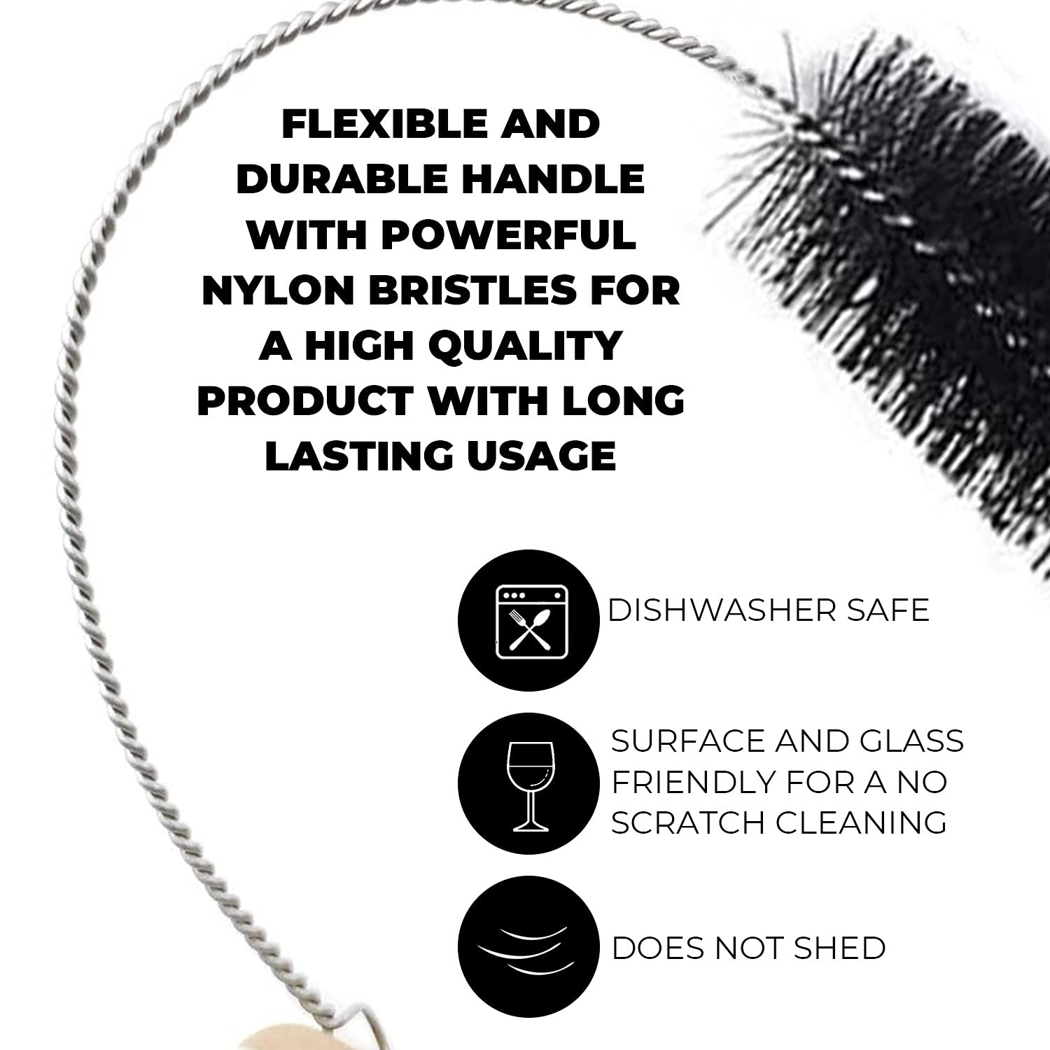 10″ Tube Cleaning Brush Set, 5 Pack Small 5 (2mm 3mm 4mm 5mm 6mm), Green