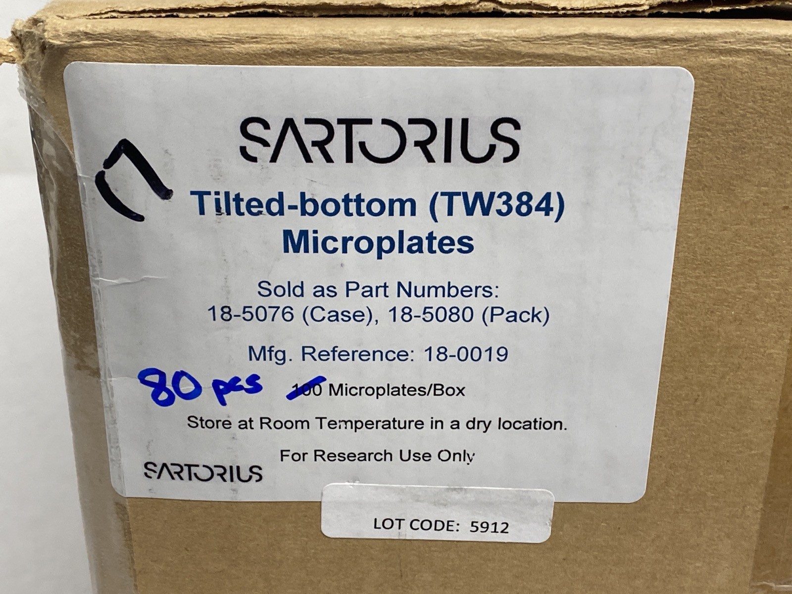 (80) SARTORIUS Octet 384-Well PP Black Tilted-Bottom Microplates TW384 18-5076
