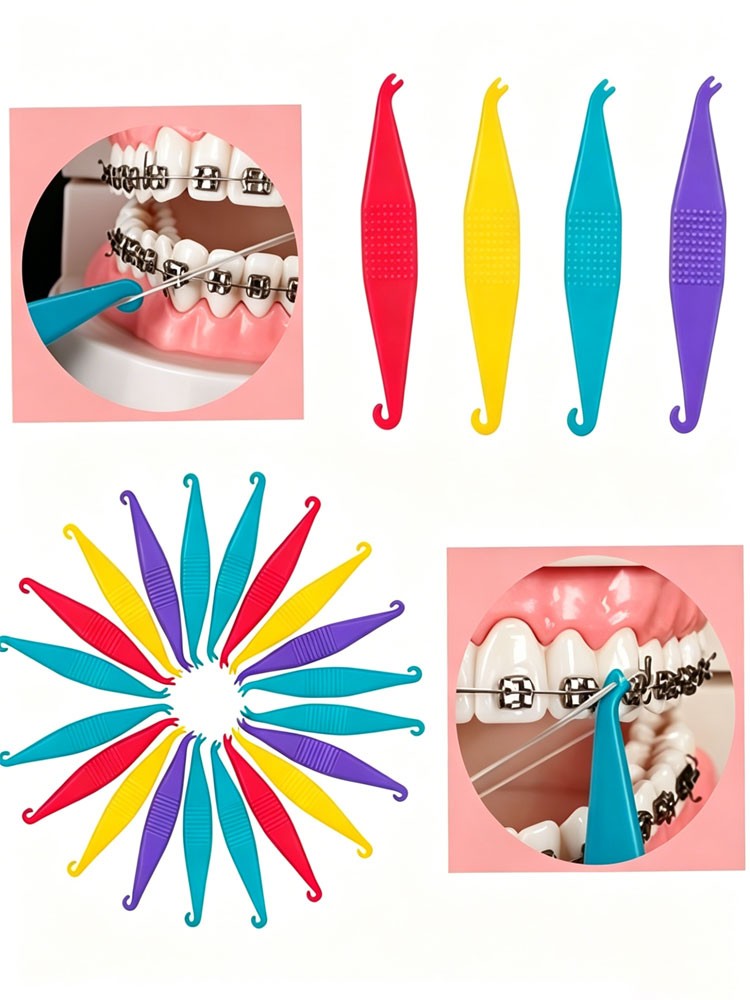 Dental Orthodontic Elastic Placer Elastic Rubber Band Placers Mixed Color