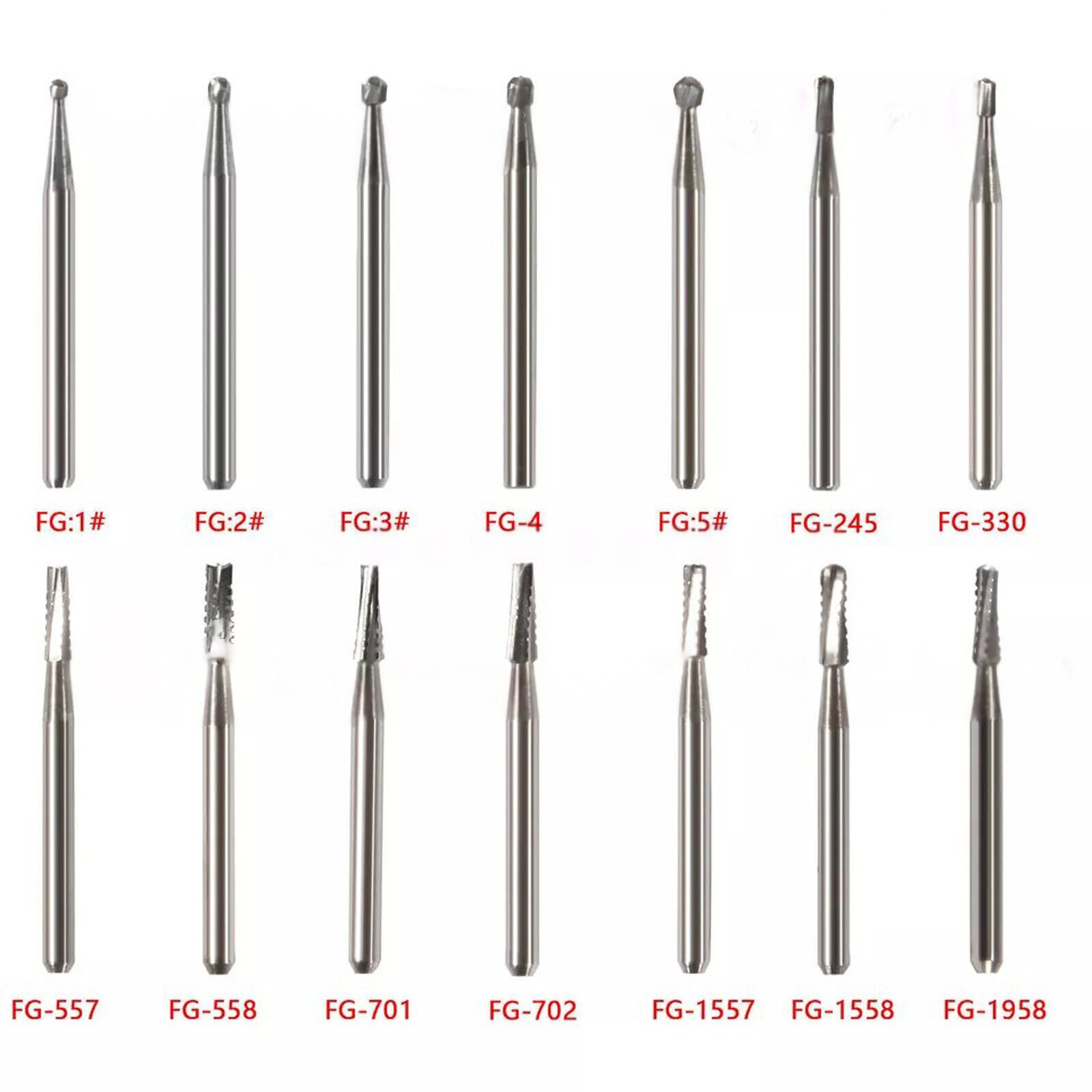 Dental Surgical/Tungsten Steel Carbide Burs FG For High Speed Handpiece ALL Size