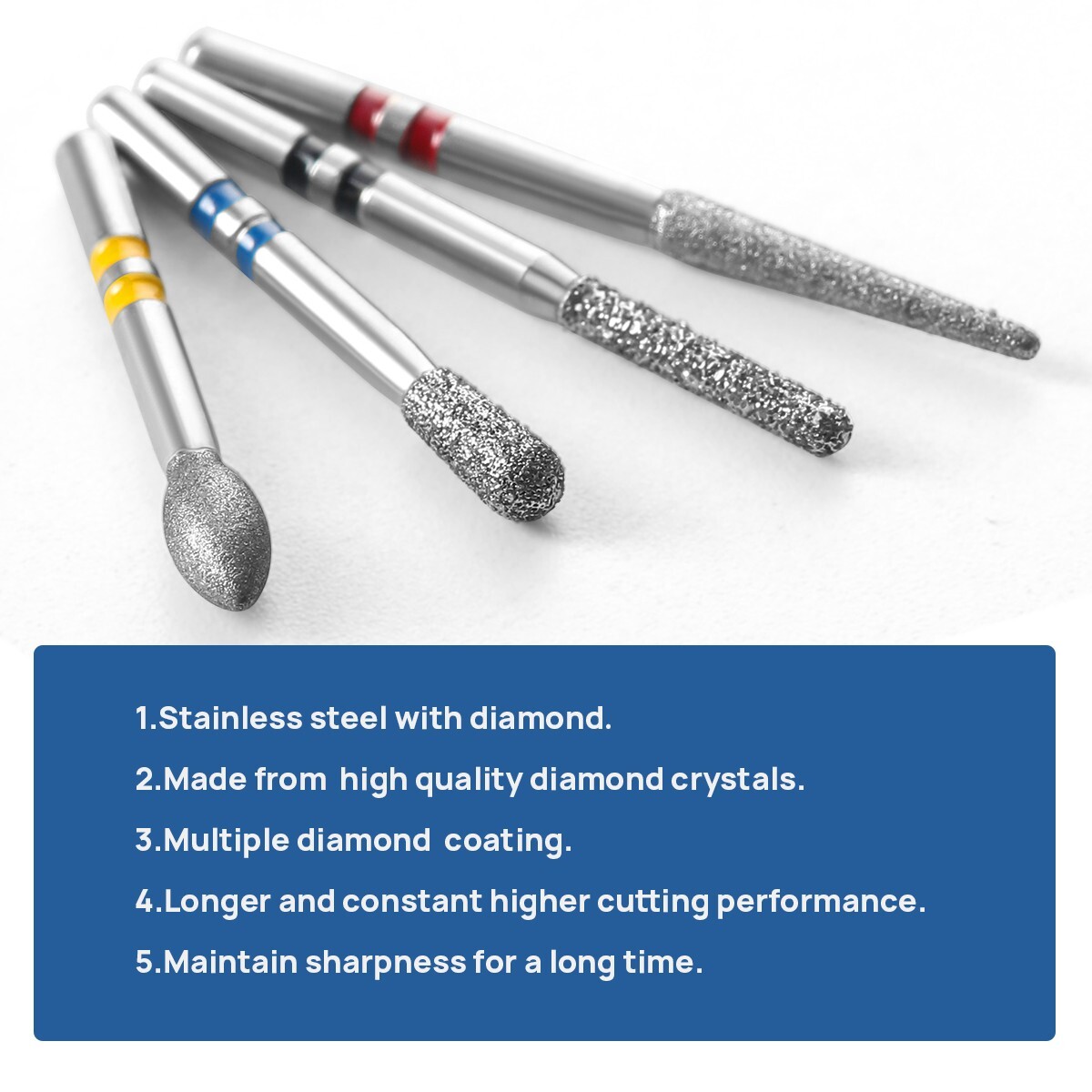 Taladros de cerámica dentales FG 1,6 mm con fresas diamante corte óxido circonio