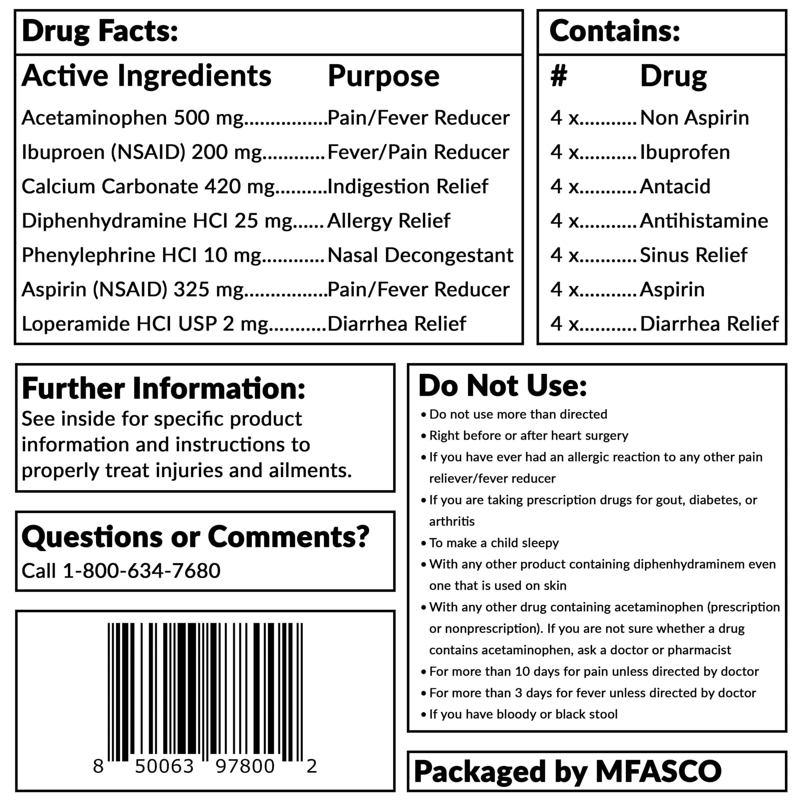 MFASCO – 7 in 1 – Travel Size Medicine Kit – TSA Approved | 28 First White