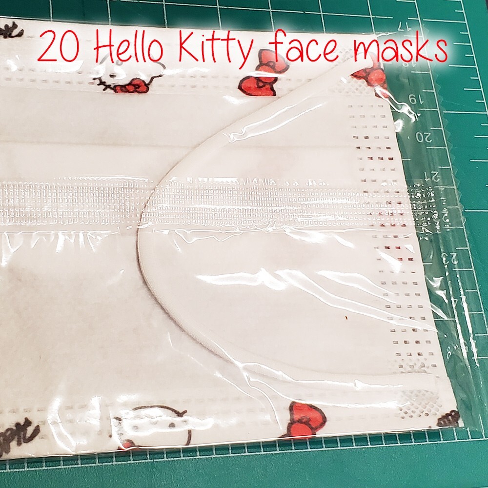 Hello Kitty face mask lot 20 pieces disposable reusable masks new sealed Sanrio