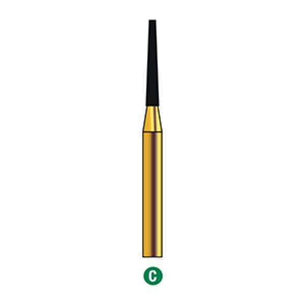 G/172-012 (847) 10-Pk , Multi use Gold Diamond Burs Flat End Taper Shaped