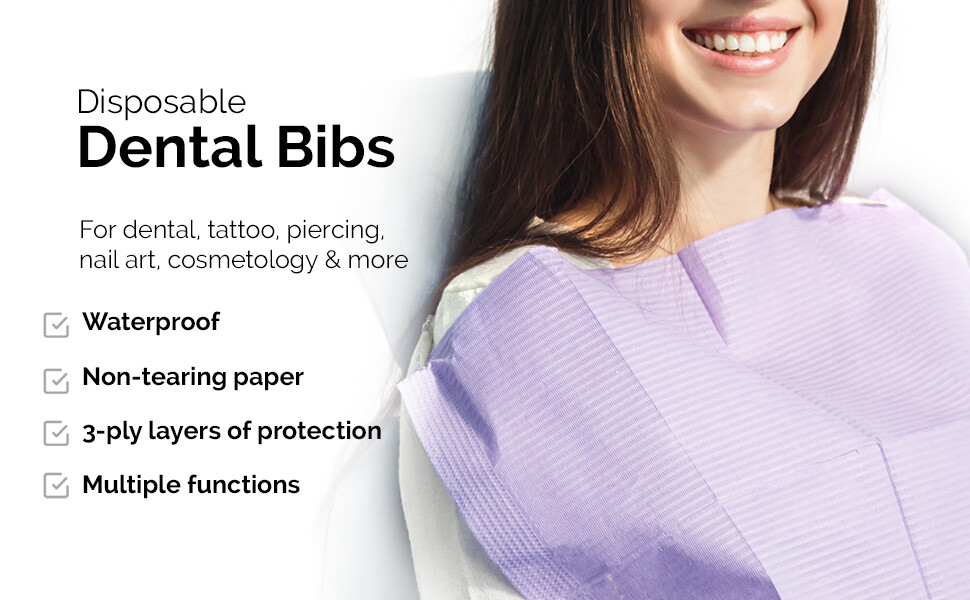 JMU 2000PCS Disposable Dental Bibs 3-Ply Tattoo Towel 13″x18″ Waterproof Medical