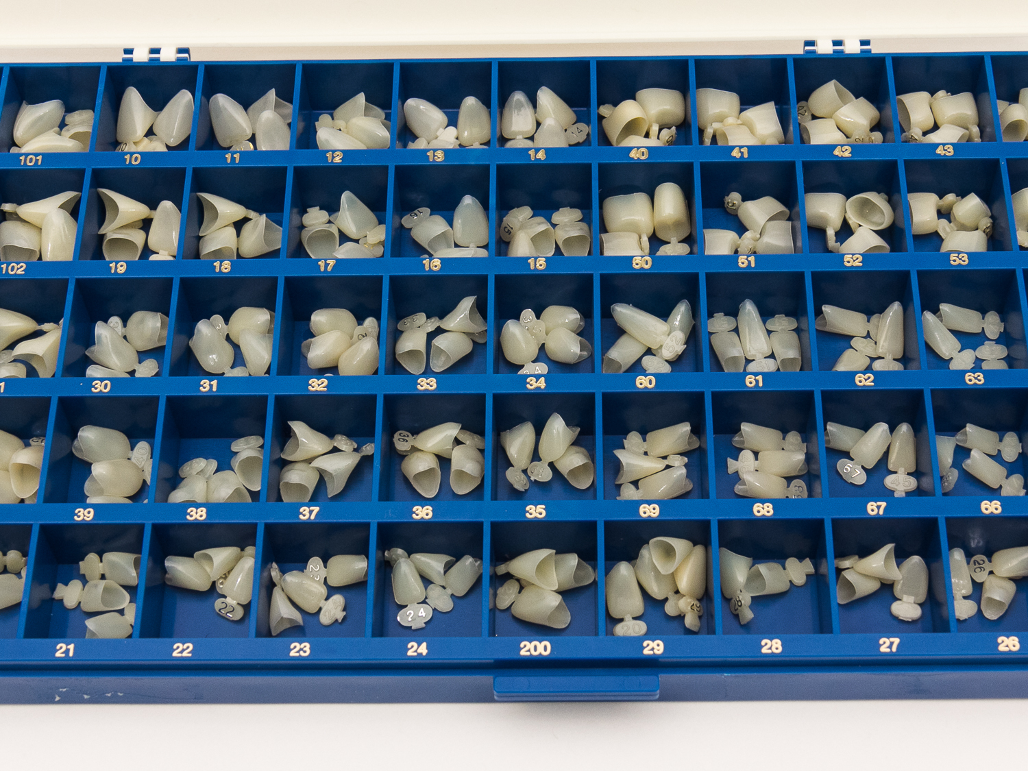 NEW POLYCARBONATE TEMPORARY DENTAL CROWNS BOX KIT 180 PCS WITH PAPER GUIDE CHART