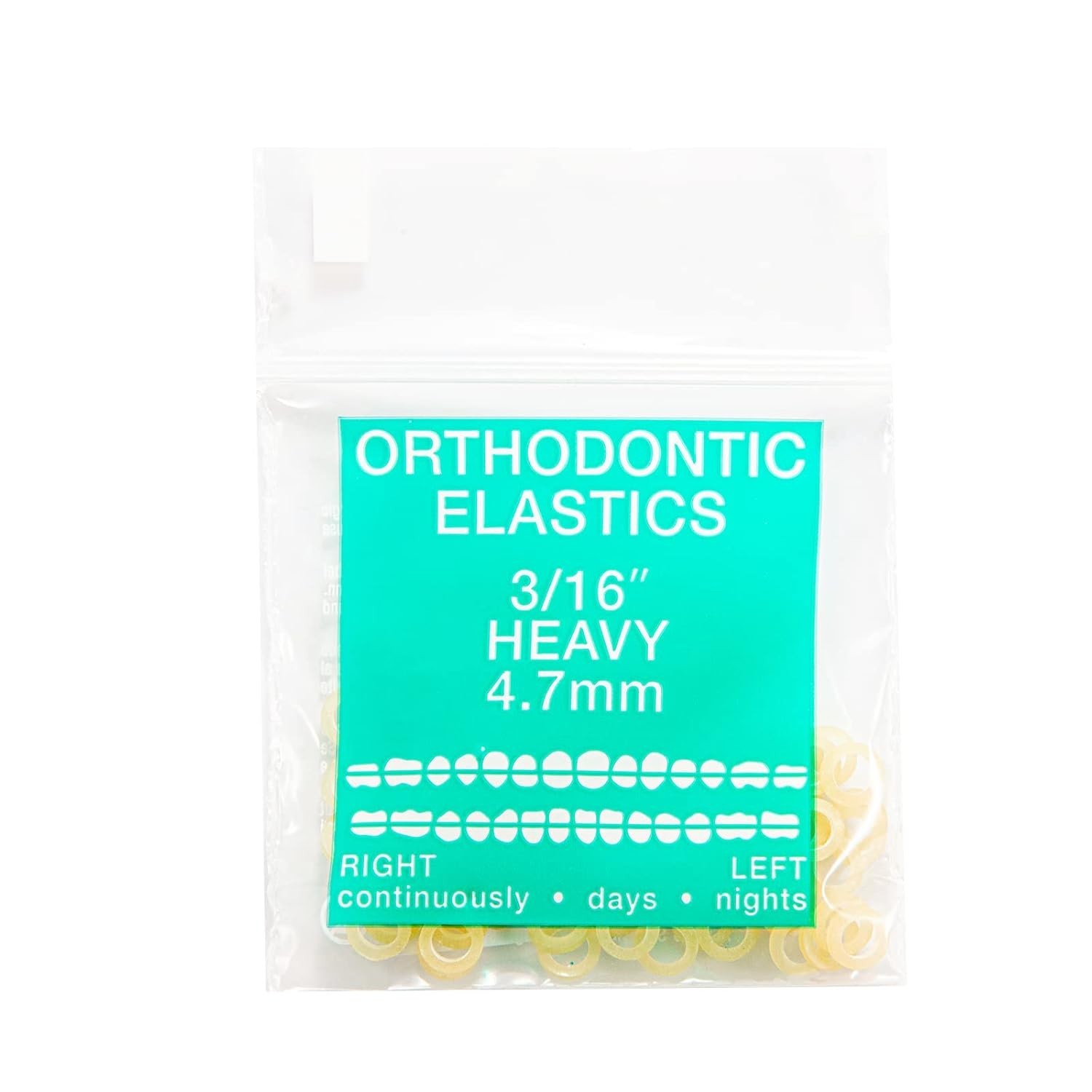 Orthodontic Elastics 3/16 Heavy, 100 Pack Orthodontic Rubber Bands, Intraoral…