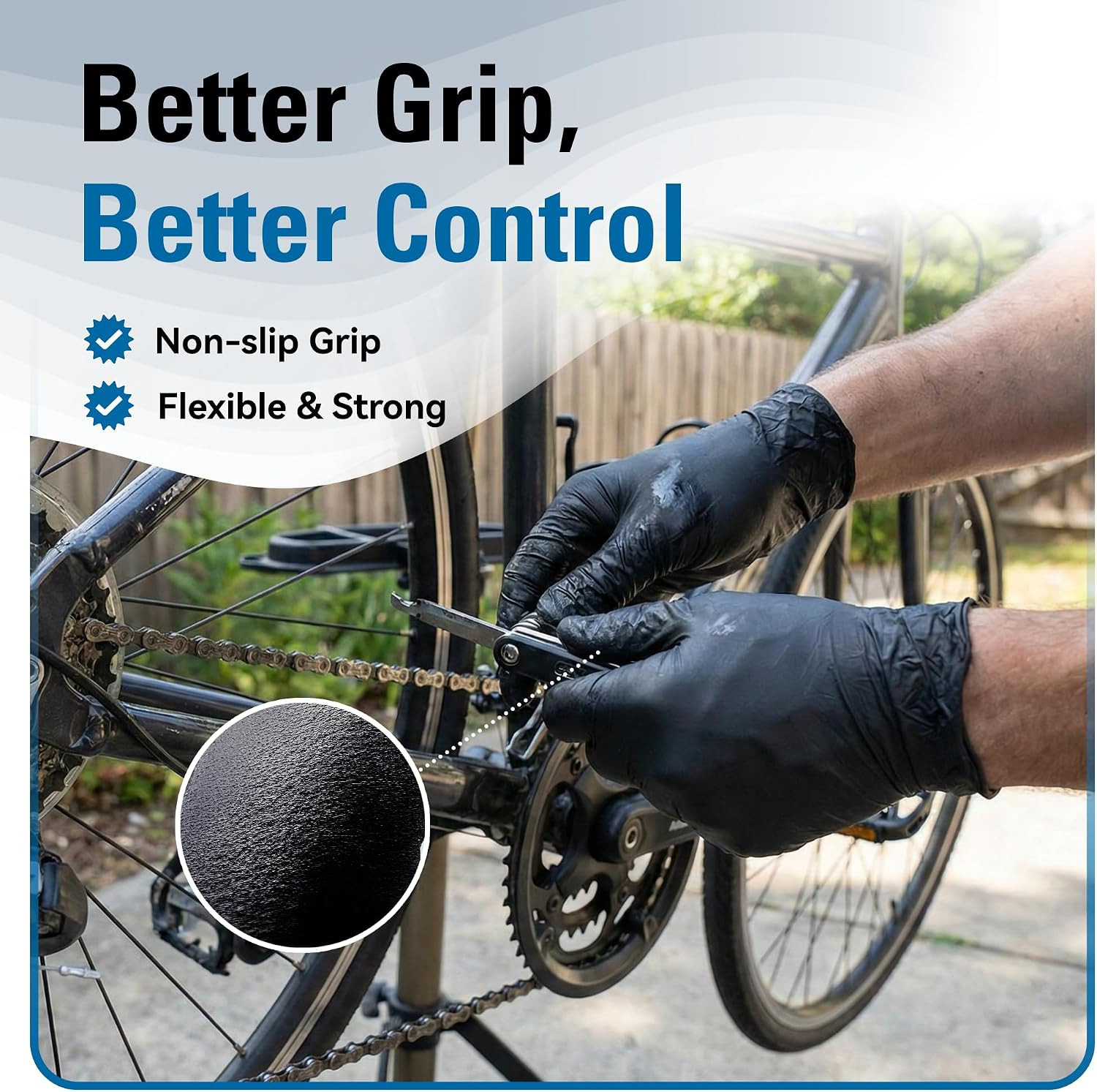 Nitrile Gloves Disposable Latex Free, 4 Mil Black Food Grade Powder Free Rubber