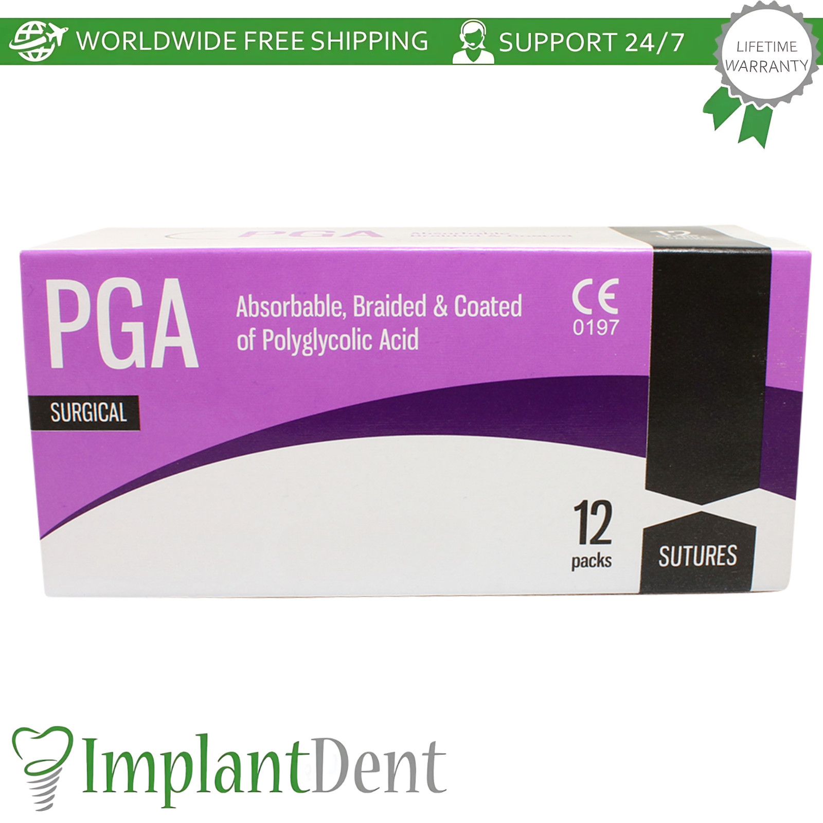 X5 Dental Thread SteriIe Individual Packs 12pcs 75cm 3/8 Circle 20.0mm Reverse