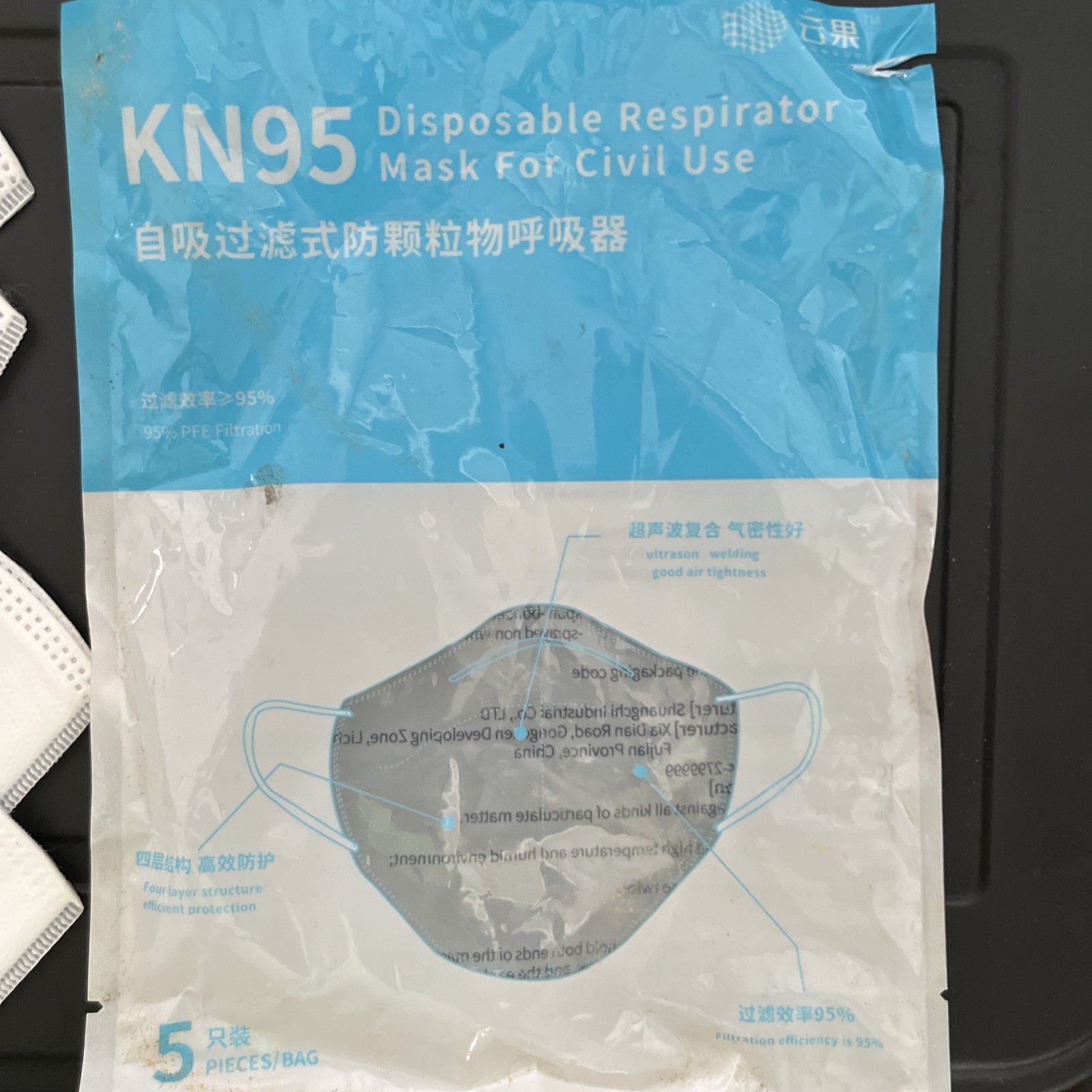 N95 Mask (100 mask) 20 packs of 5 each
