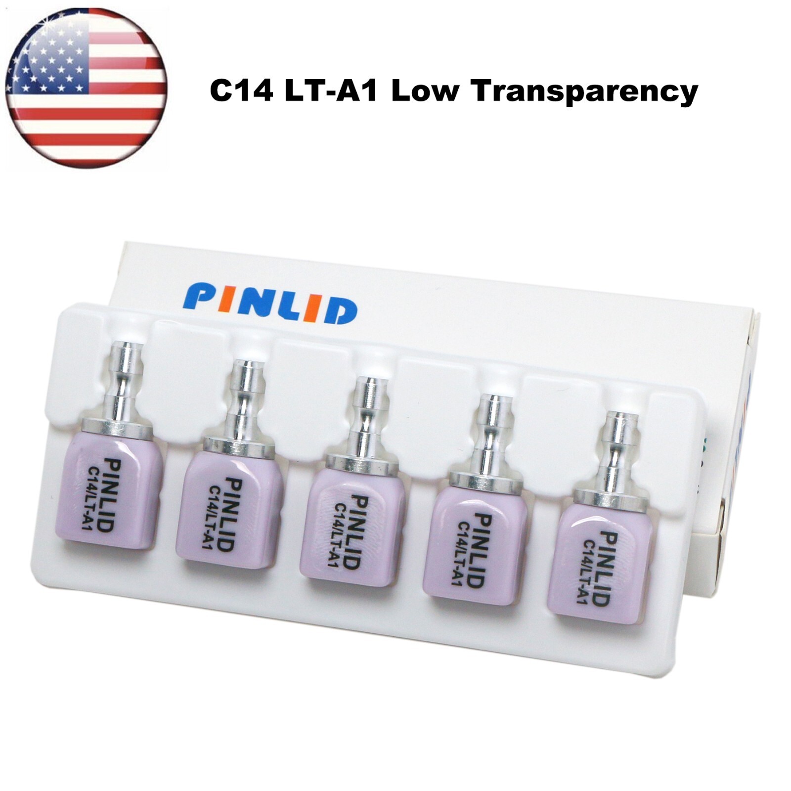 US 5Pcs/Box C14 LT Dental Lab Glass Ceramic Lithium Disilicate CAD/CAM Blocks
