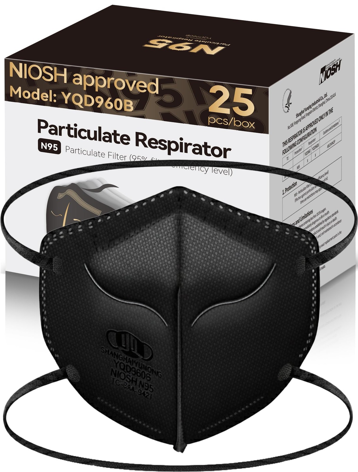 N95 Masks NIOSH Approved for Adults, 25 Pack Individually Wrapped, Particulat…