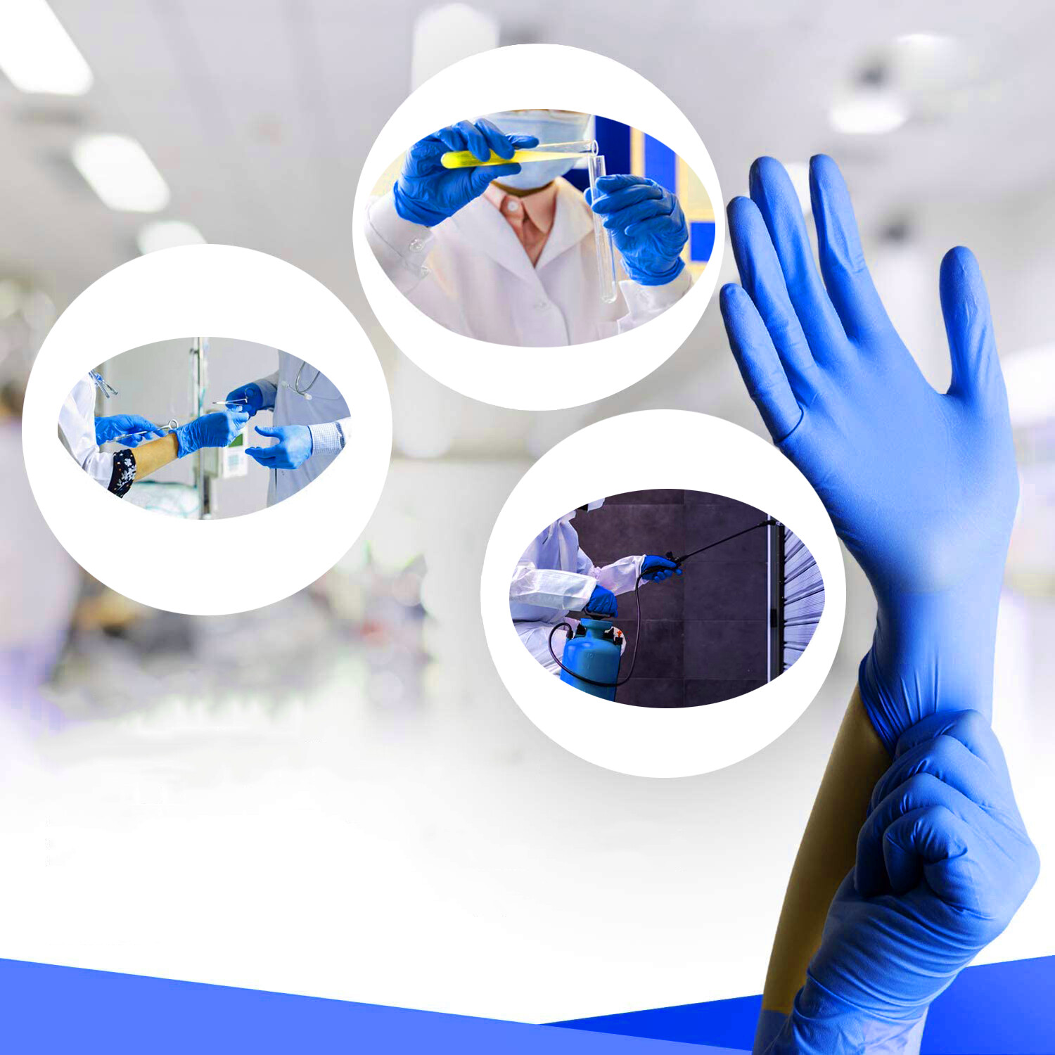 Basic Blue Vinyl Synmax Exam Gloves S/M/L/XL-SIZE