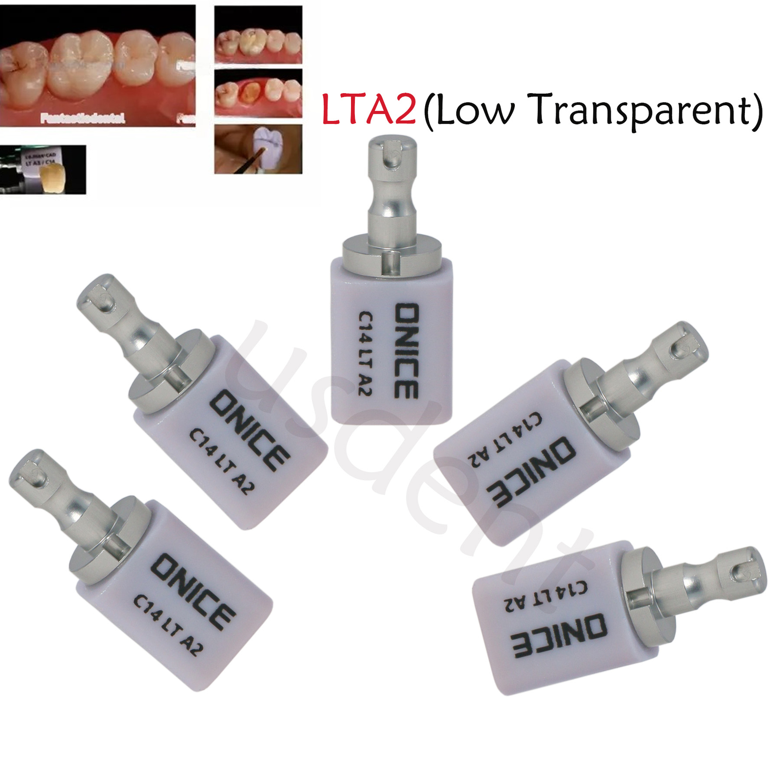 5pcs/Box C14 Dental LT-A2 Glass Ceramic Lithium Block Cerec Emax CAD CAM Blocks