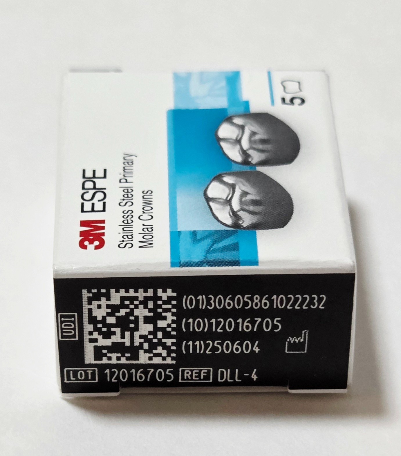 3M ESPE STAINLESS STEEL PRIMARY MOLAR CROWNS (5 PER BOX) REF DLL-4