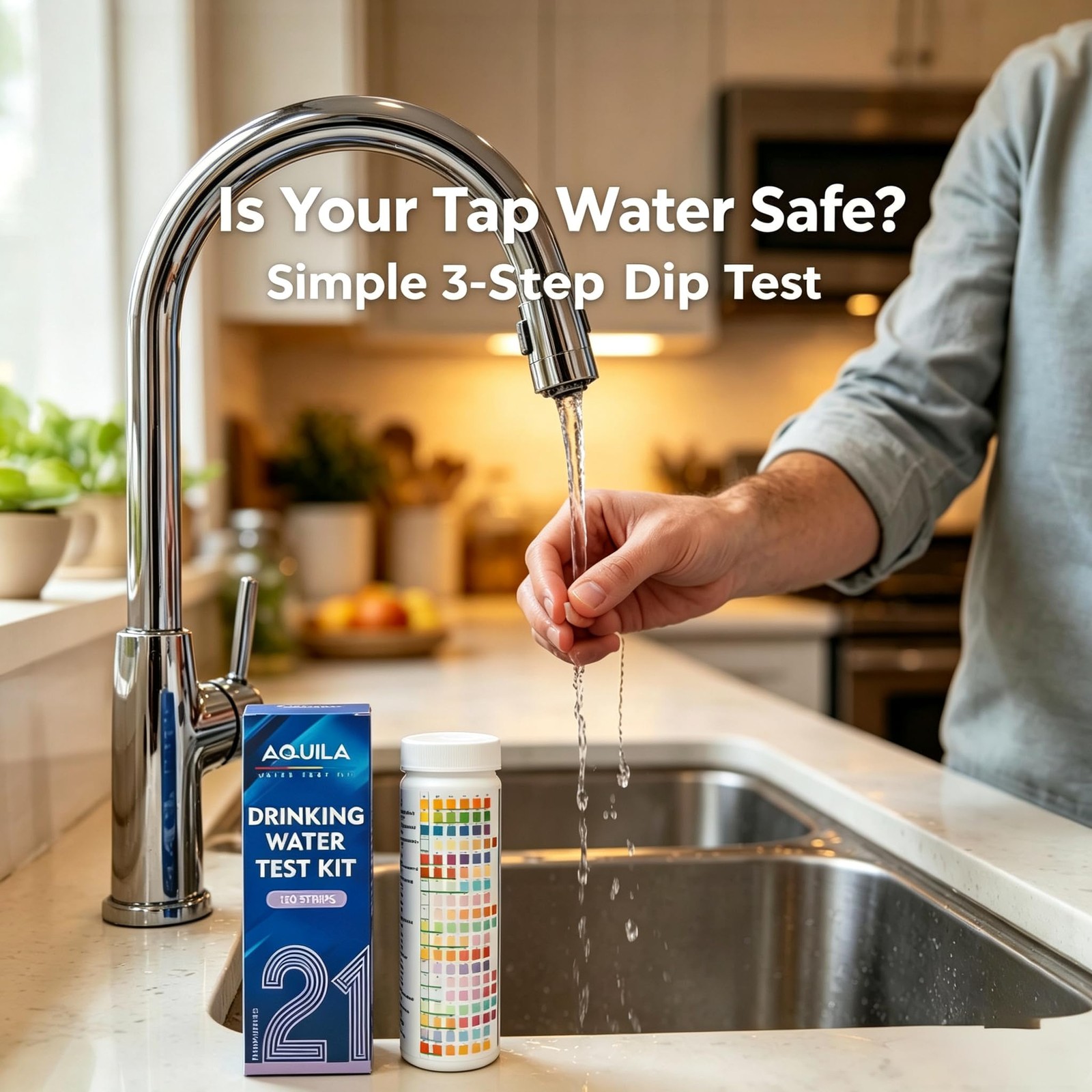 Drinking Water Test Kit 21 in 1, 150CT Testing Strips for Home Tap