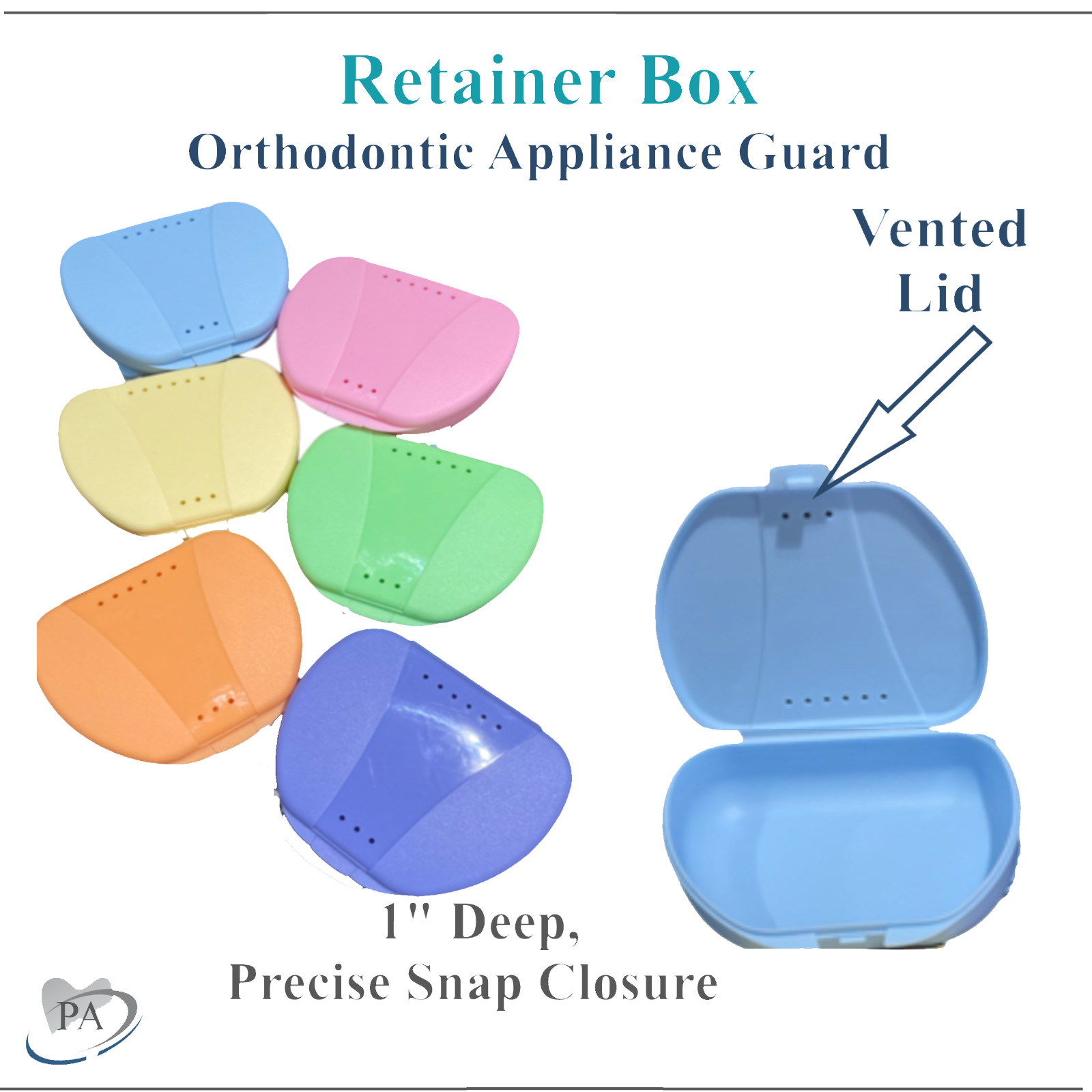 Dental Retainer Case Ortho Applaince Box Retainer Carrier, 1″ Deep, Upto 20/Bx