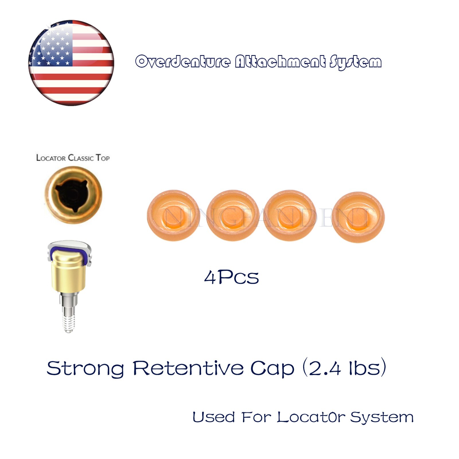 US Implant Locator Abutment & Retention Caps For Hiossen ET III Mini/Standard